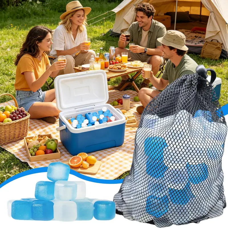 Reusable Ice Cubes 100-Piece Set for Drinks and Cooling - Slow Melting