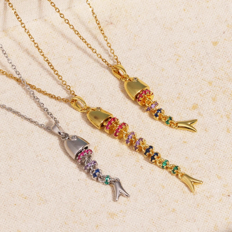 Women's Fish Necklace Light Luxury Stainless Steel Jewelry Gift