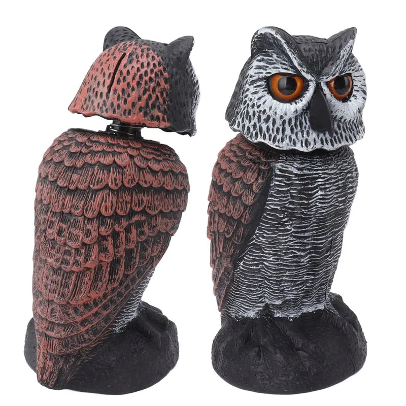 Bird Repellent Owl Decoy with Shake Head for Garden and Farm Pest Control