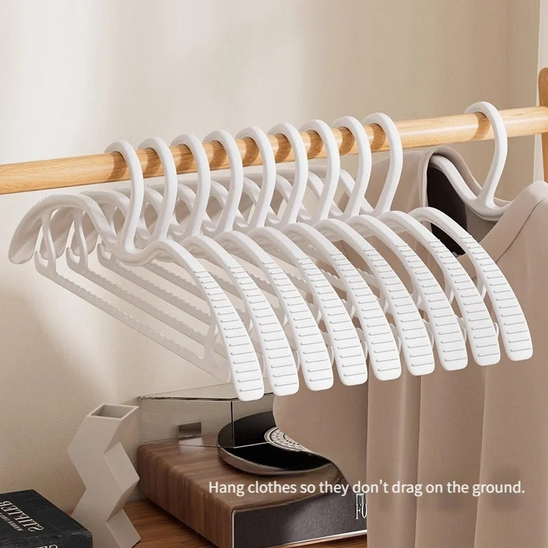Wide Shoulder Hangers Set - Space Saving Non-Slip Closet Organizer, Short Neck
