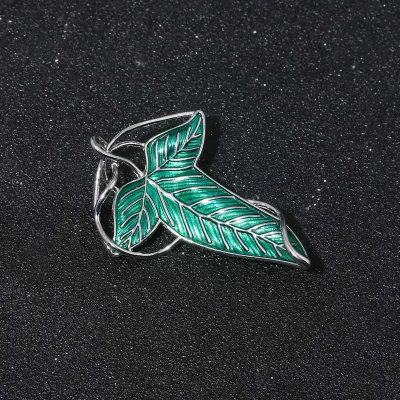 Elf Leaves of Lorien Brooch Pin Enamel Badge Tolkien Movie Jewelry