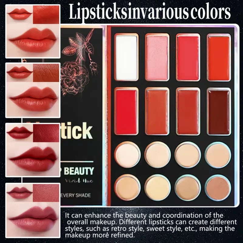All-in-One Makeup Kit Eyeshadow Palette with Highlighter Contour & Lipstick