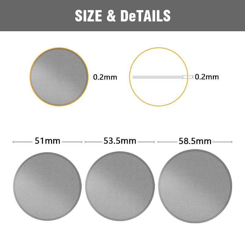 Stainless Steel Espresso Puck Screen 51/53/58.5mm Coffee Filter Mesh for Portafilter