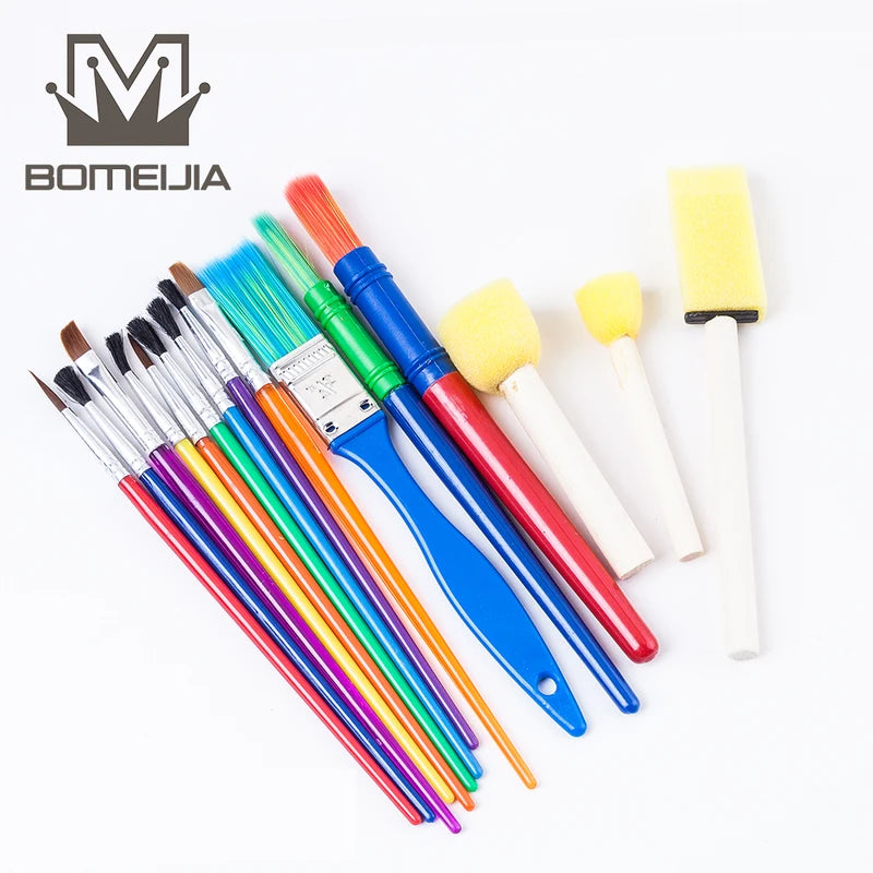 Children's Painting Set 15 Pcs Art Supplies Sponge Paintbrushes Kids Craft Kit
