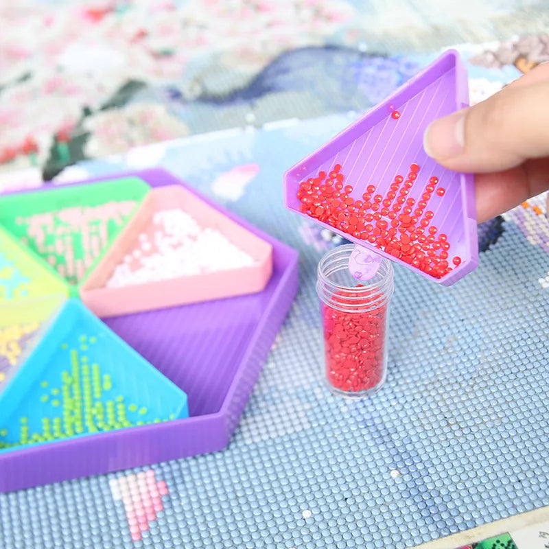Large Capacity Hexagon Diamond Painting Palette Kit with Beading Plates and Accessories