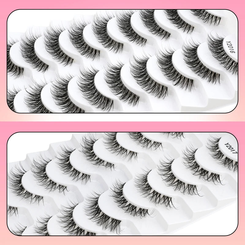 False Eyelash Extensions 3D Mink Half Lashes Natural Cat Eye Makeup 3/10 Pairs
