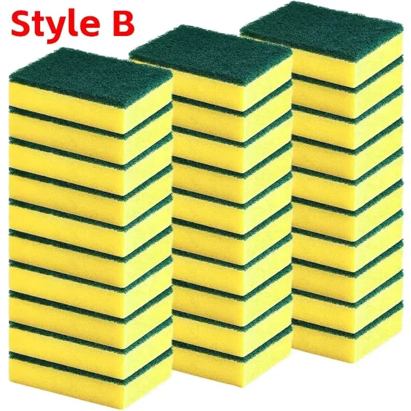 Double-Sided Absorbent Cleaning Sponge Brush for Kitchen Grease Rust Removal