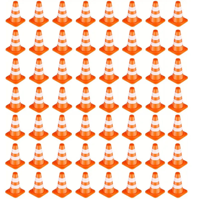 Mini Traffic Cones ABS Plastic Road Safety Props for Scene Layout & Play