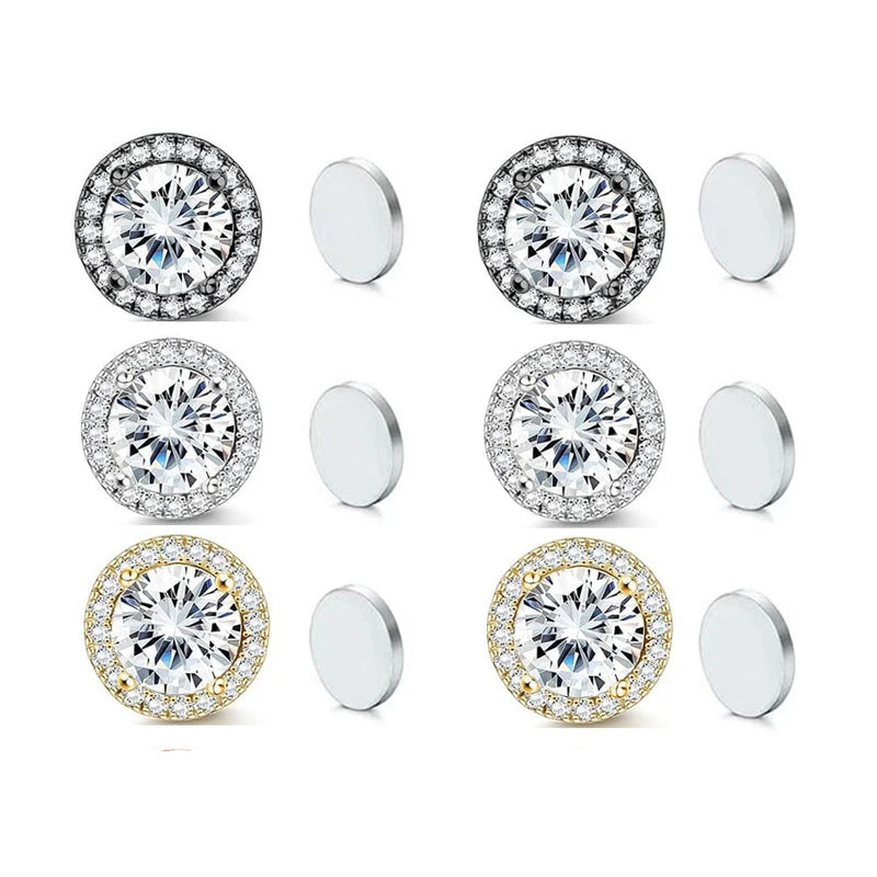 Magnetic Clip-On Earrings for Women Men No Piercing Fashion Jewelry - Multiple Colors