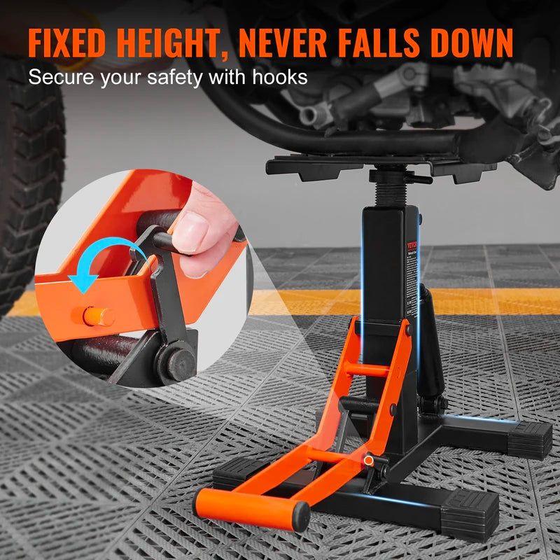 Motorcycle Lift Stand 440lb Heavy Duty Hydraulic Dirt Bike Hoist Adjustable Height