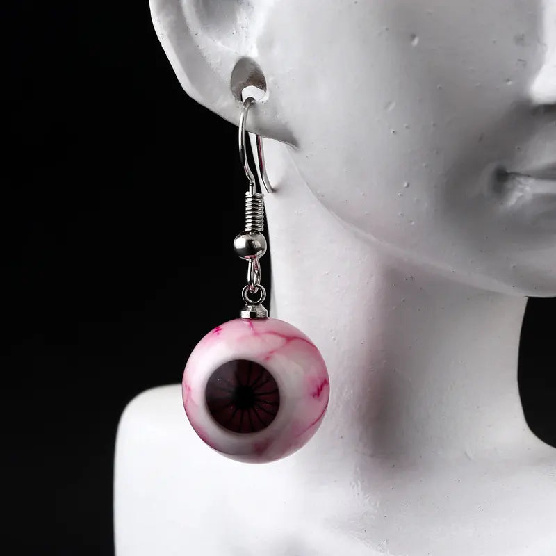 Halloween Gothic Bloodshot Eyeball Earrings 3D Horror Jewelry Gift