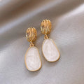 White Irregular Waterdrop Pendant Earrings for Women - Korean Fashion Jewelry