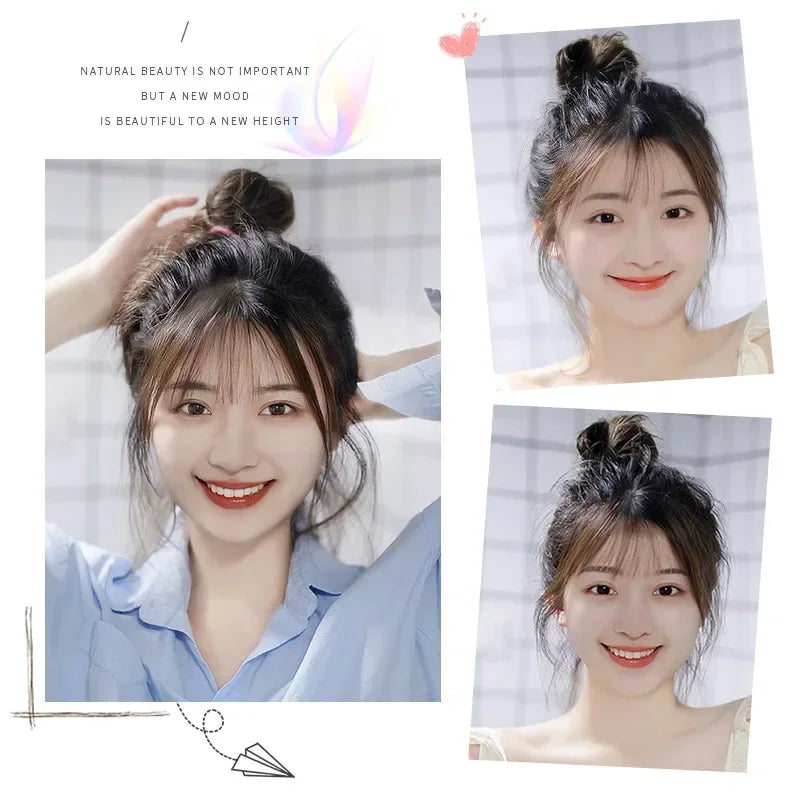 Synthetic Hair Clip-In Bangs Extension for Women Girls - Natural Fake Fringe