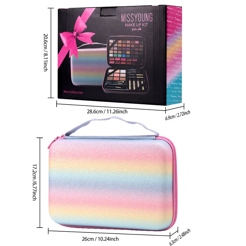 All-in-One Makeup Palette with Blush Eyeshadow Lip Gloss Highlighter Long Lasting Portable