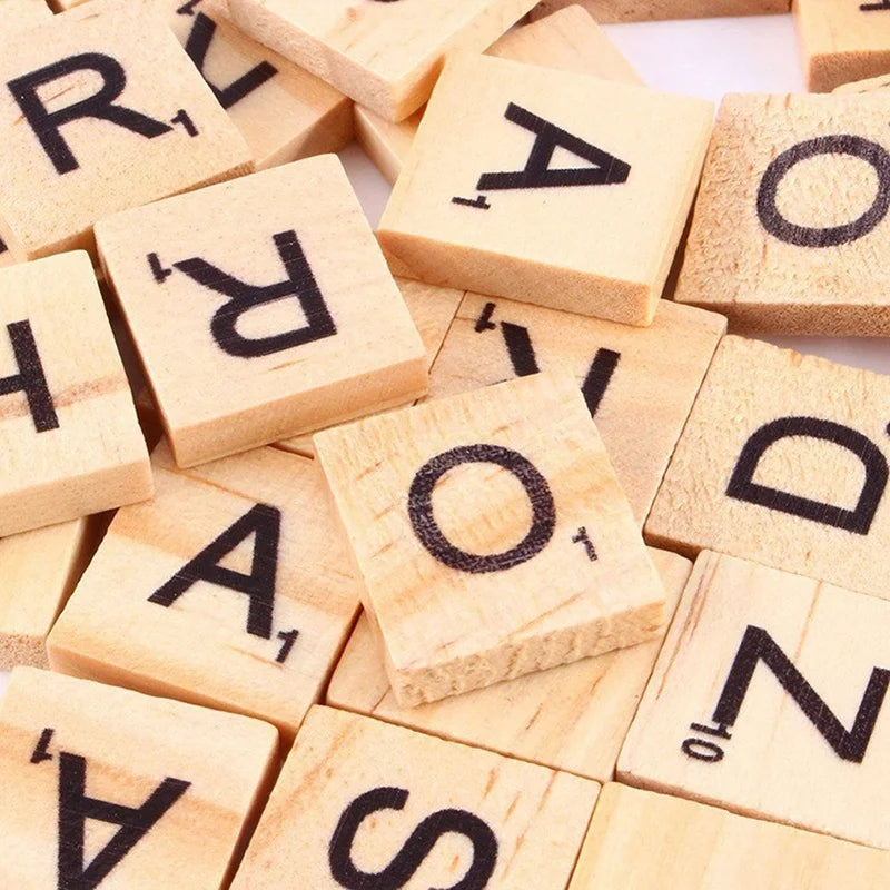 Wooden Letter Tiles Set - Educational Alphabet & Number Blocks 18x20mm
