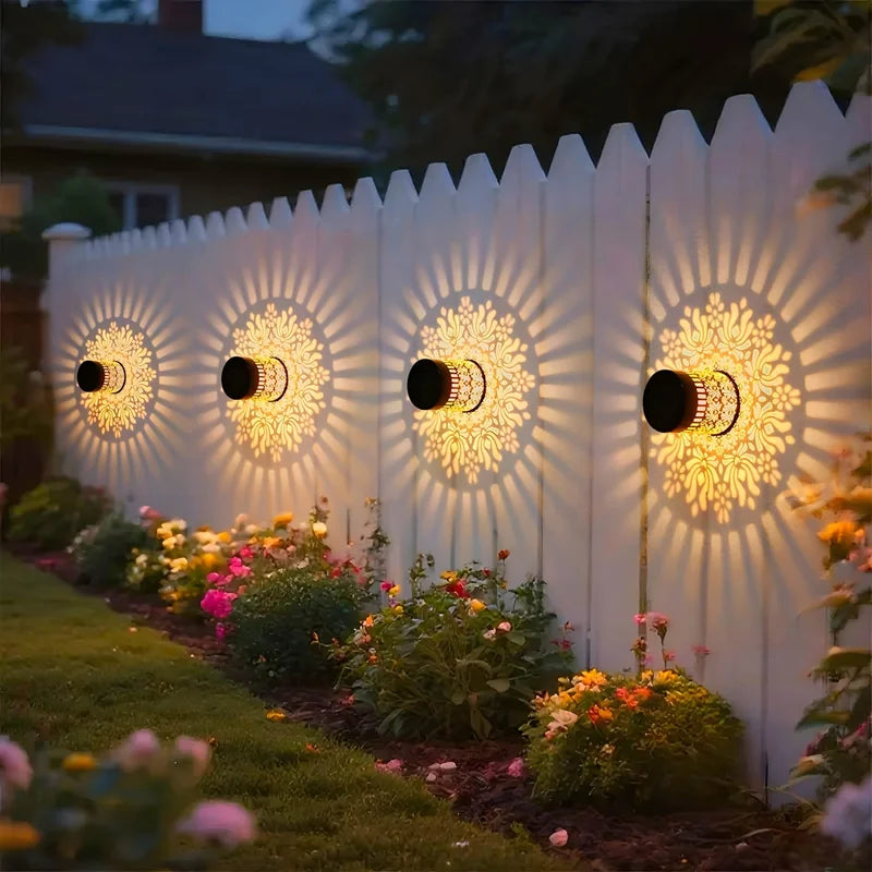 Solar Outdoor Wall Light with Floodlight - Waterproof Garden Fence Decor