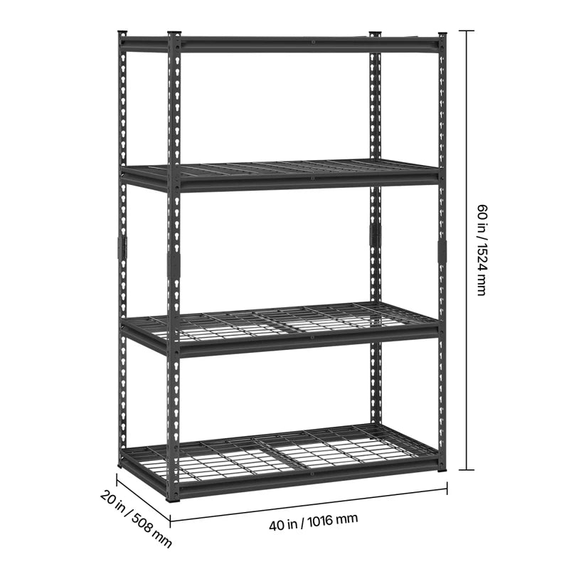 Heavy Duty Adjustable 4-Tier Storage Shelves Rack - 2400 lbs Load Capacity