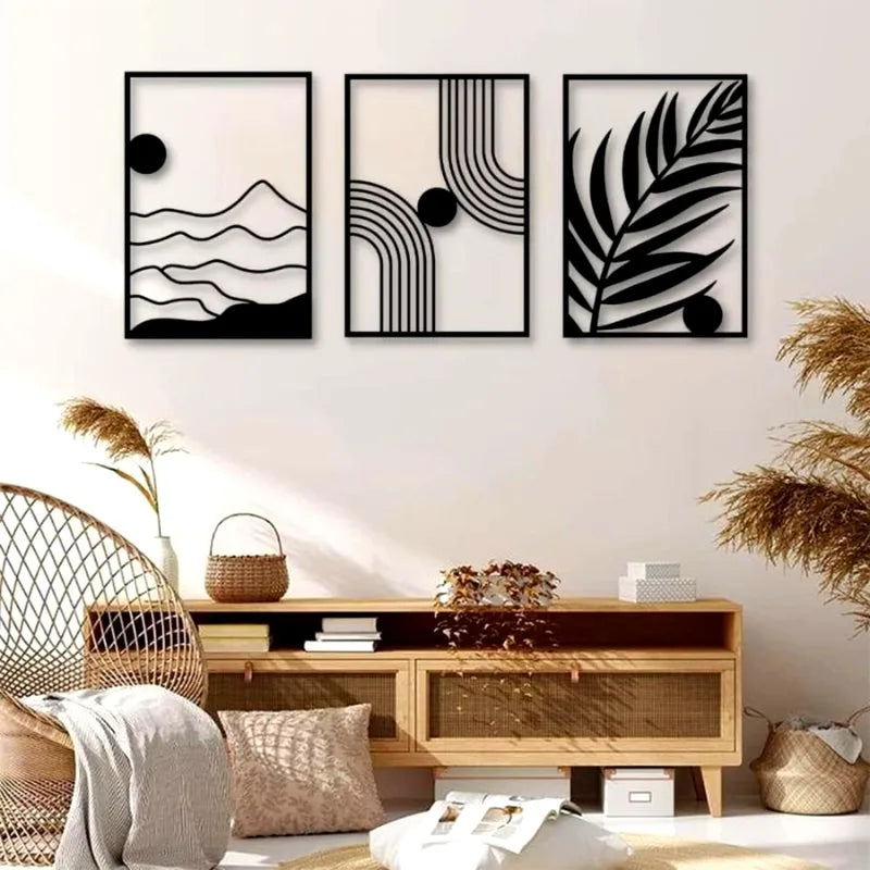 Iron Wall Art Decor - Metal Leaf Hanging Sculpture for Home & Office