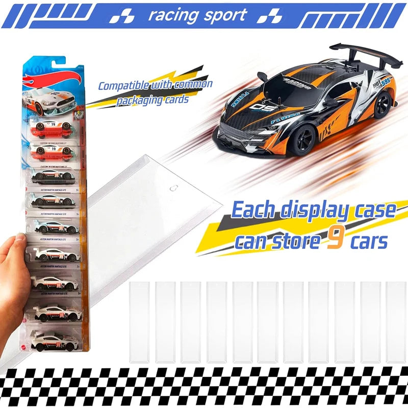 Clear Wall-Mount Display Case for Model Cars - Transparent Toy Car Organizer