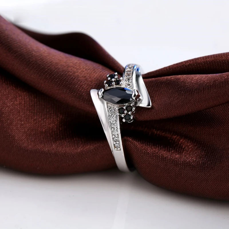 925 Silver Engagement Ring with Austrian Crystal Prong Setting - Classic Style, Wholesale