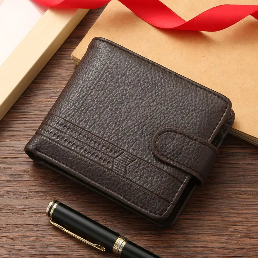 Men's Slim Leather Zipper Wallet with Coin Pocket - Multiple Colors