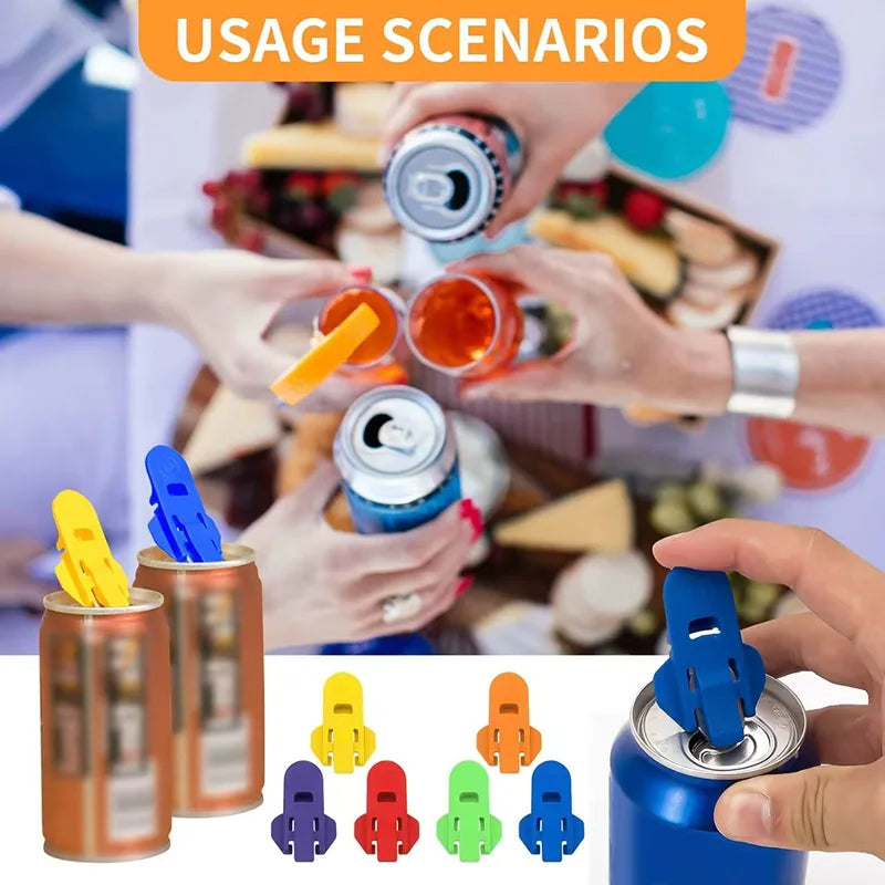 6PCS Portable Can Opener for Beer & Soda Cans - Handheld Plastic Sealer