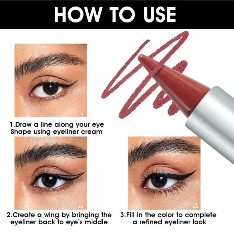 Waterproof Long Lasting Eyeliner Stick - Matte Eyeshadow Gel Pen for Precise Makeup