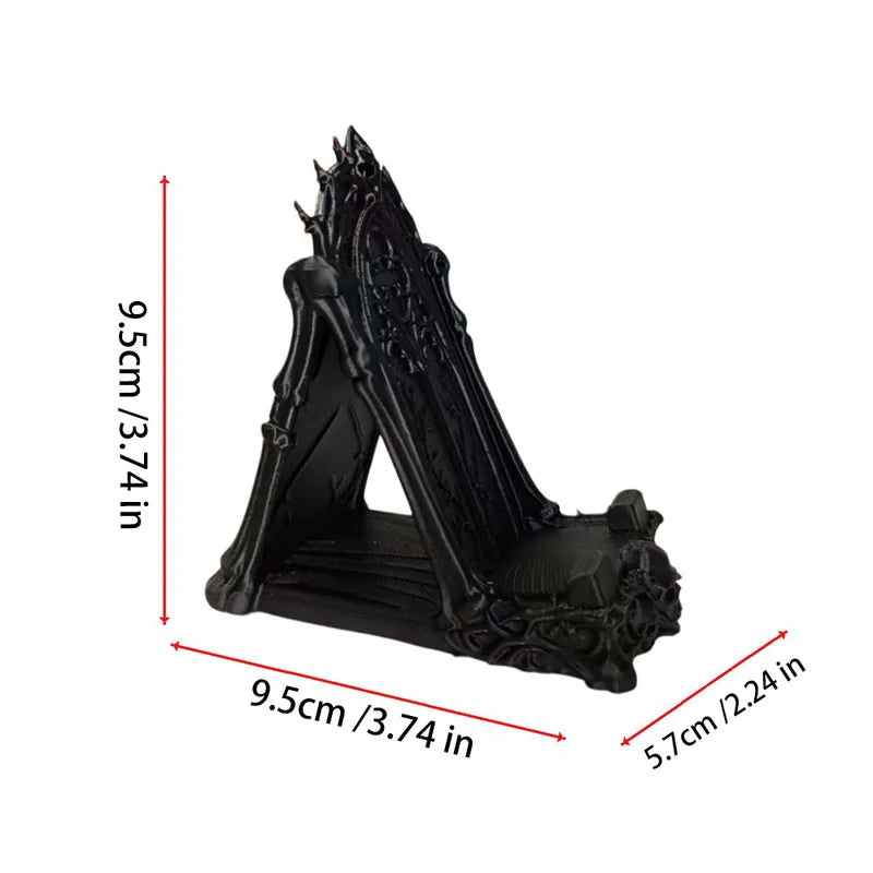 Gothic Skull Phone Stand - 3D Printed Dark Decor for Desktop & Halloween