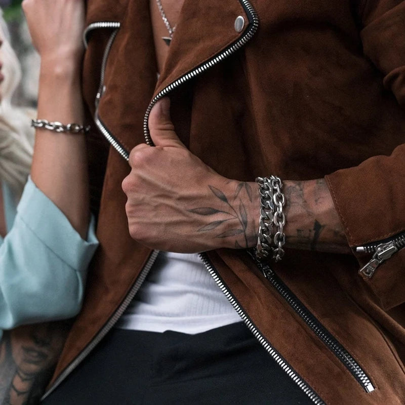 Heavy Beveled Cable Chain Bracelet for Men Women - Punk Gothic Jewelry