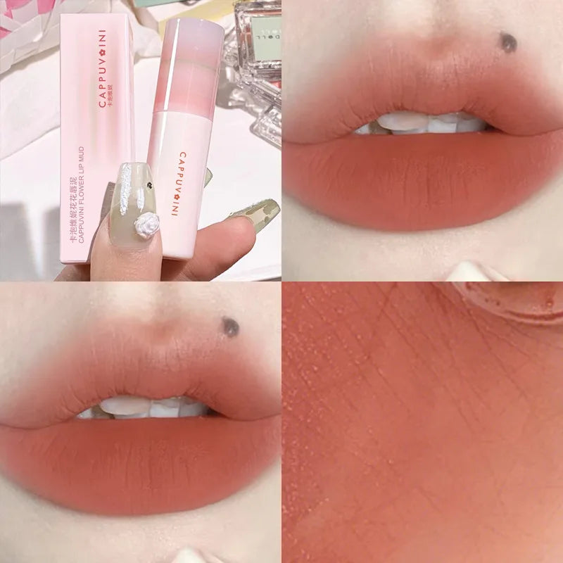 Matte Lip Gloss Liquid Lipstick Long Lasting Non-Stick Lip Tint - Moisturizing & Nude Shades