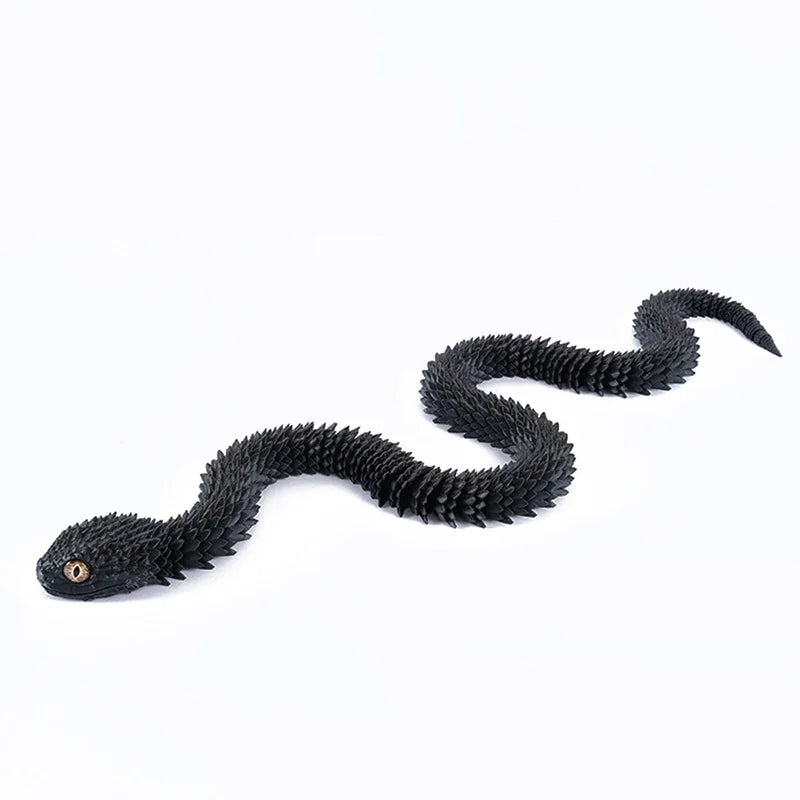 Rotatable 3D Printed Snake Articulated Animal Model for Desk Decor and Kids Gift