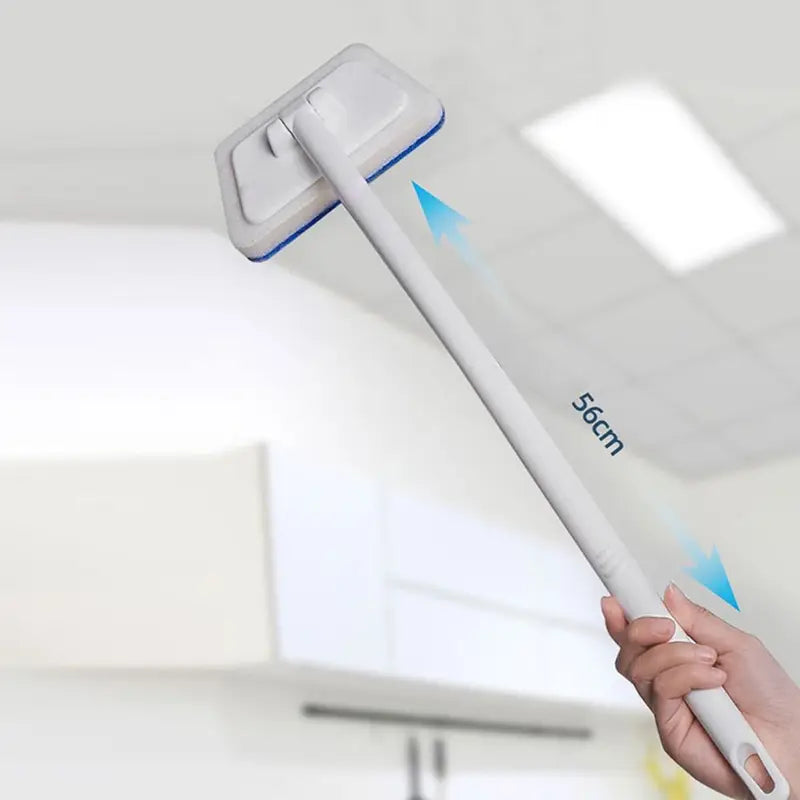Multi-Functional Bathroom Wall Brush with Long Handle and Replaceable Sponge
