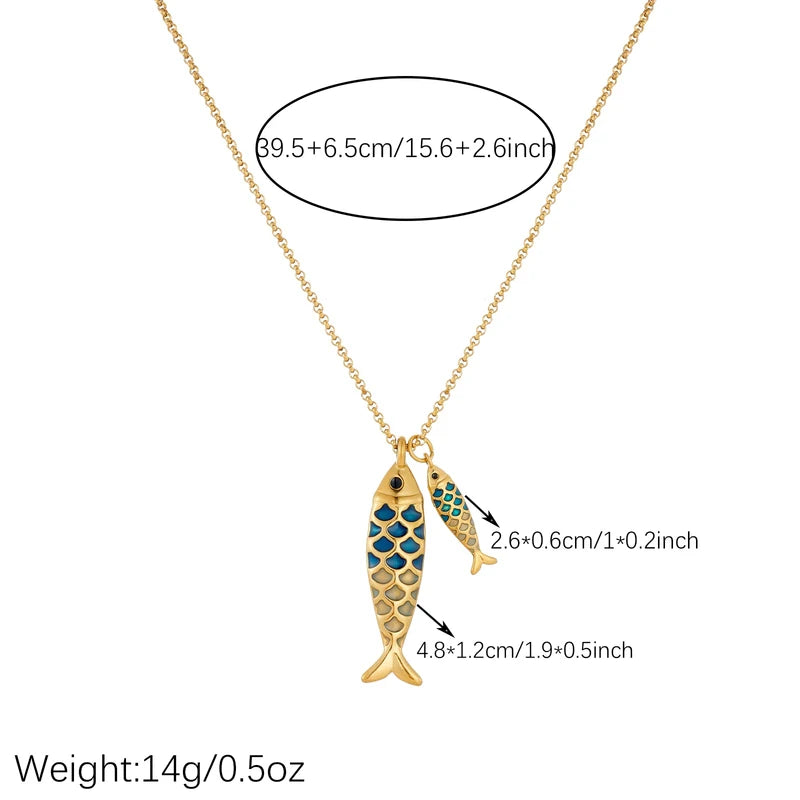 Colorful Fish Pendant Necklace - Trendy Waterproof Jewelry Gift