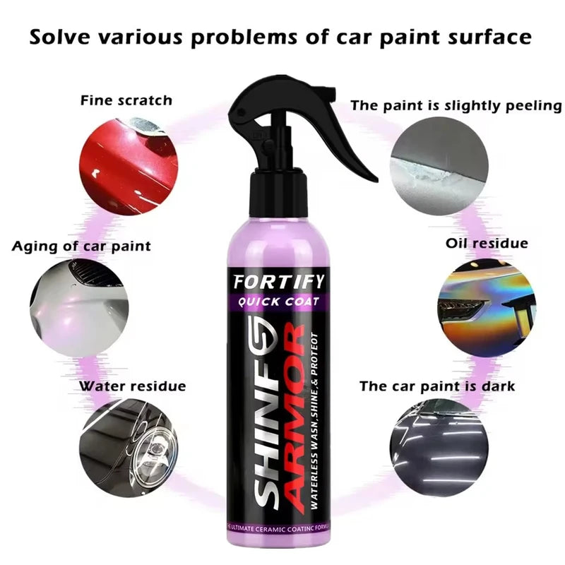 Waterless Ceramic Car Wax Spray | Hydrophobic Coating & Polish for Cars & Boats