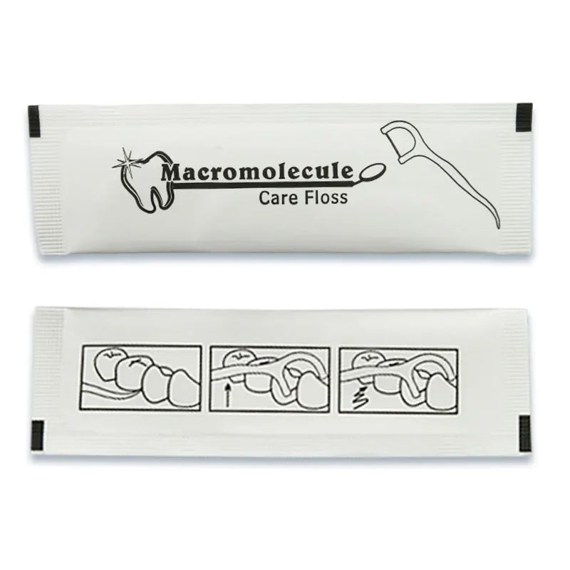500Pcs Disposable Eco-Friendly Dental Floss Picks with Toothpick End