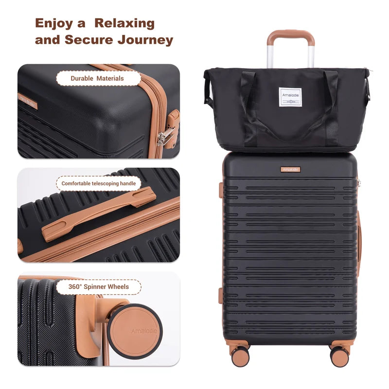 6-Piece Luggage Set with Spinner Wheels TSA Lock Hardcase Travel Suitcases