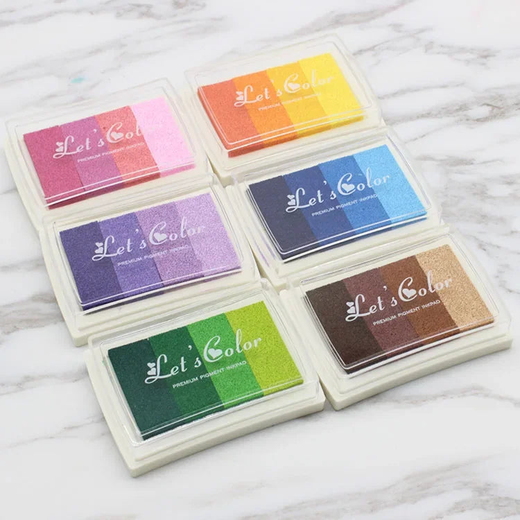 15-Color Inkpad Set for DIY Crafts Rubber Stamps Fabric Paper Scrapbooking
