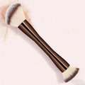 Double Ended Contour Makeup Brush for Foundation, Powder & Blush - Soft Dense Bristles