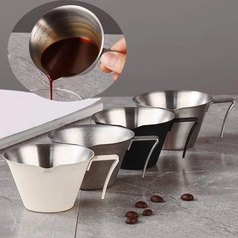 Stainless Steel Espresso Cup 100ml with Scale for Home & Cafe Use