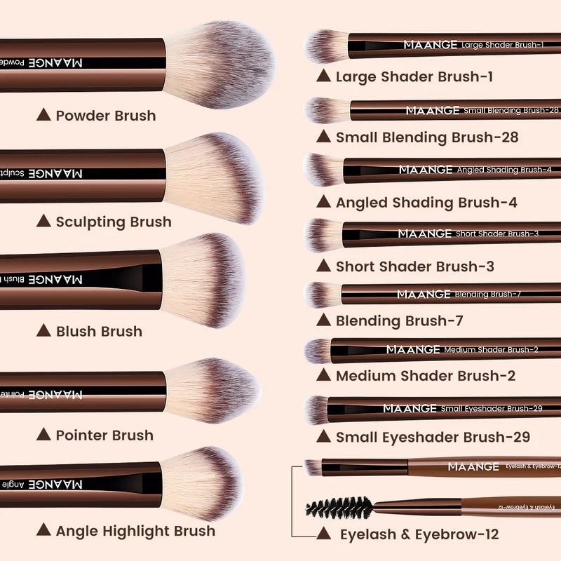 13-Piece Makeup Brush Set for Face - Foundation, Concealer, Blush & Eyeshadow Tools