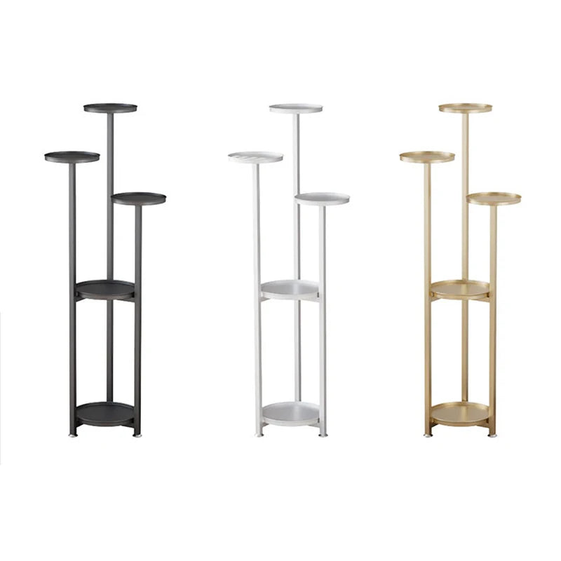 Multi-Layer Indoor Plant Stand - Metal Corner Shelf with Anti-Slip Feet