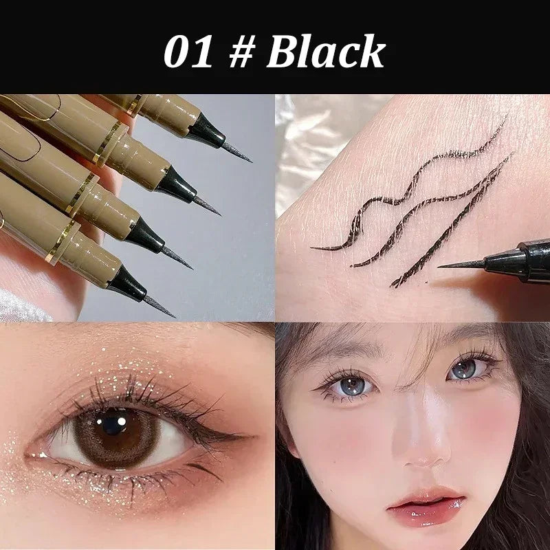 Waterproof Fine Tip Eyeliner Pen for Precise Eye Makeup - Black, Brown, Green, Blue