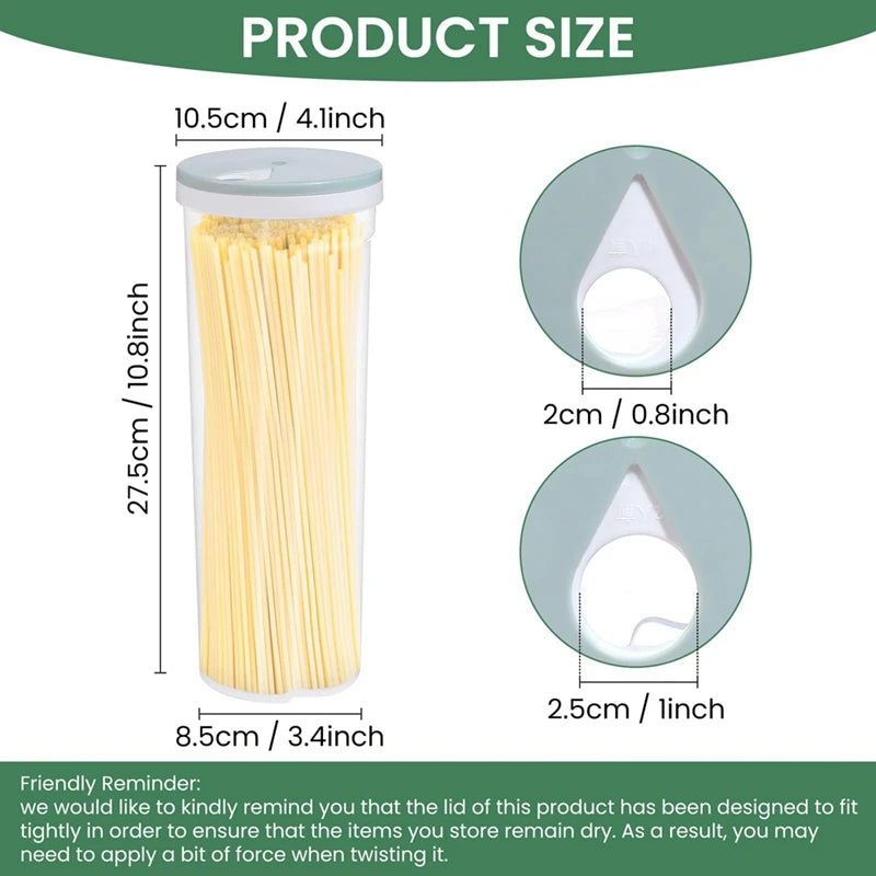 Food Storage Can for Pasta Noodles Sealed Plastic Container with Locking Lid