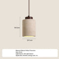 Japanese Style Stone Pendant Light with Travertine Suspension Ceiling LED Hanging Lamp