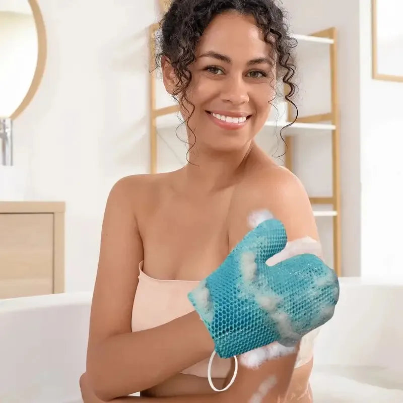 Honeycomb TPU Exfoliating Shower Glove - Quick-Drying Body Scrubber Sponge