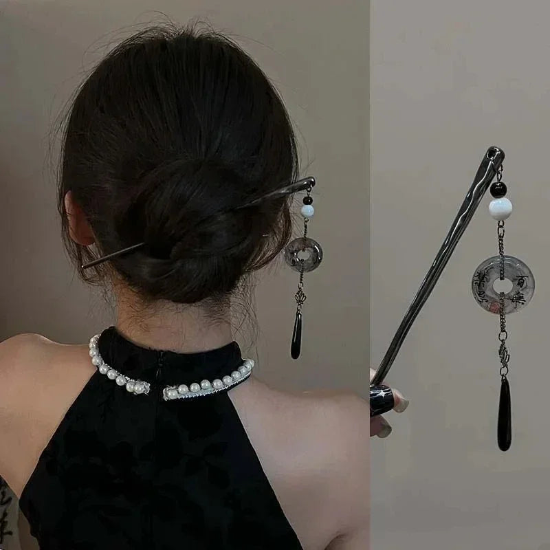 Vintage Butterfly Flower Tassel Hair Stick for Women - Metal Hair Accessory