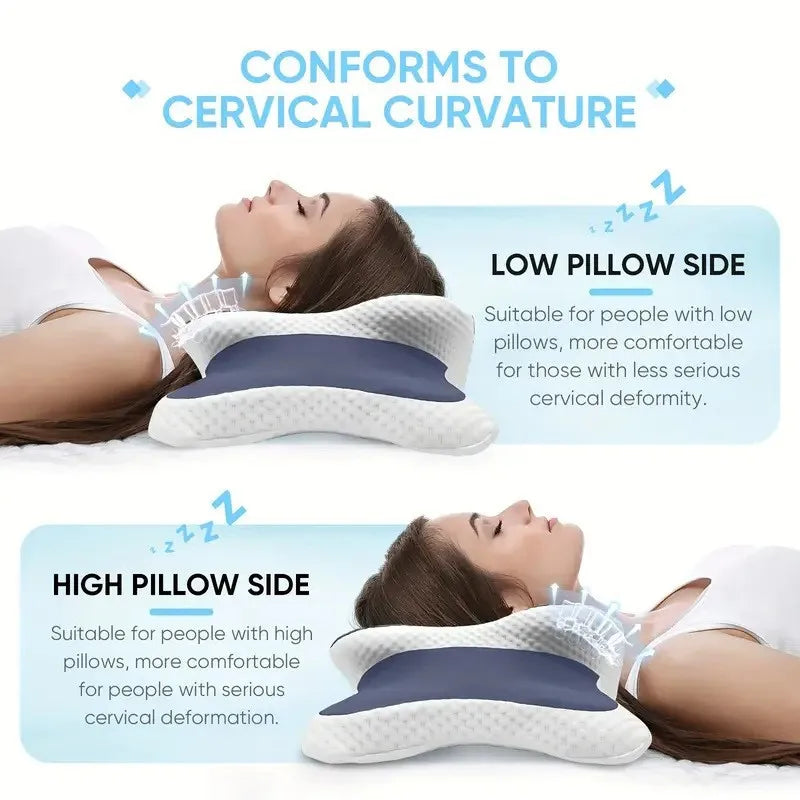 Deep Sleep Pillow with Cervical Support Memory Foam Butterfly Shape for Side and Back Sleepers