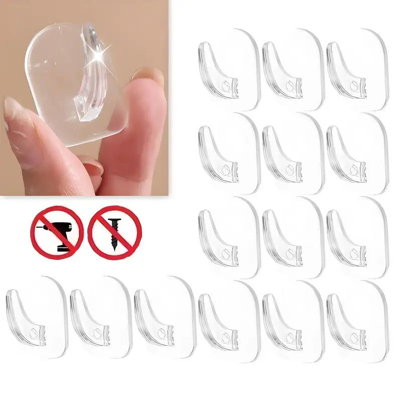 Non Marking Adhesive Mini Hook - Strong No Punching Wall Mount for Kitchen Bathroom Door Storage