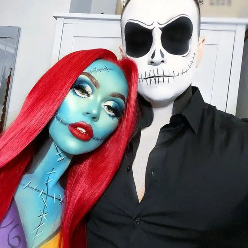 Red Sally Wig for Nightmare Before Christmas Costume - Long Straight Synthetic Hair