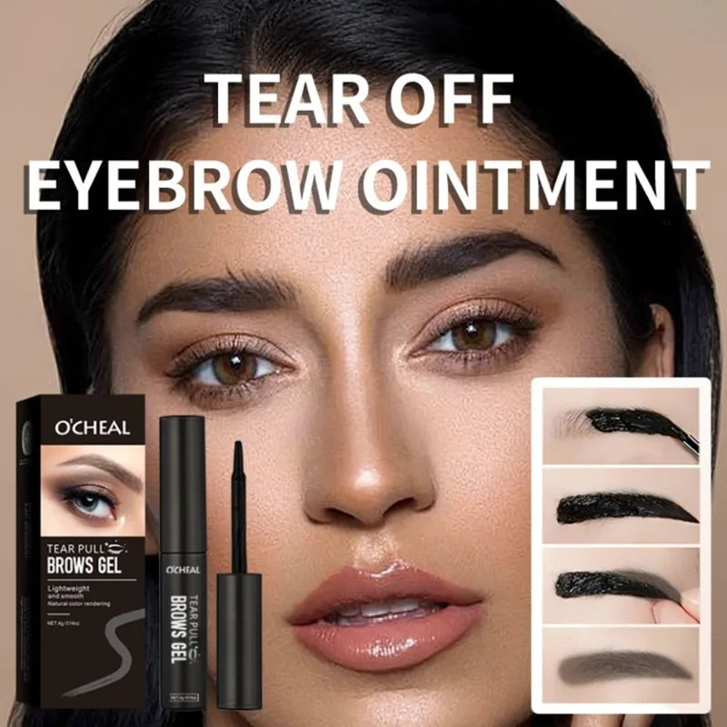 Waterproof Semi-Permanent Eyebrow Tint Gel - Peel-Off Brow Makeup, Natural & Smudge-Resistant